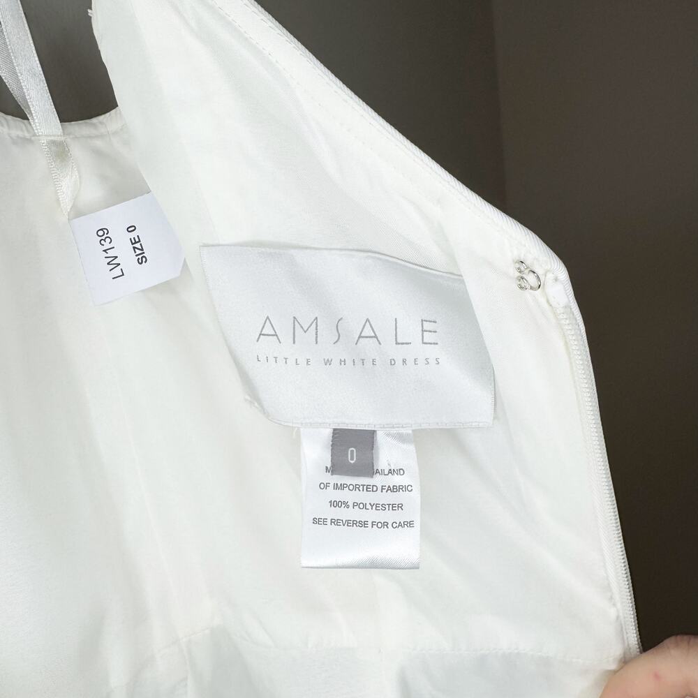 Amsale BHLDN Bridal Faille Galande Bow Midi Dress LW139 - Picture 5 of 8